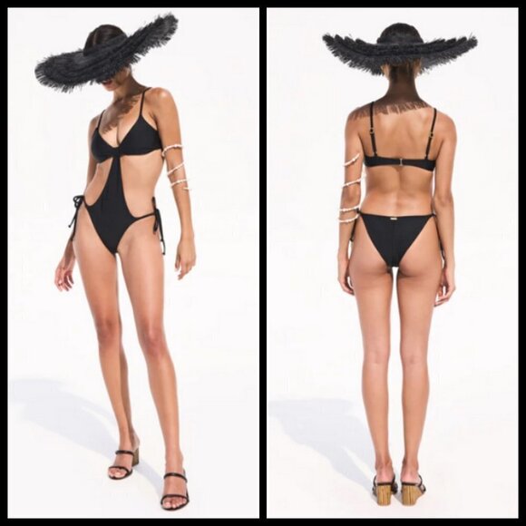 💕CULT GAIA💕 Teo Cutout One-Piece Swimsuit ~ Black Medium M NWT - Picture 2 of 16
